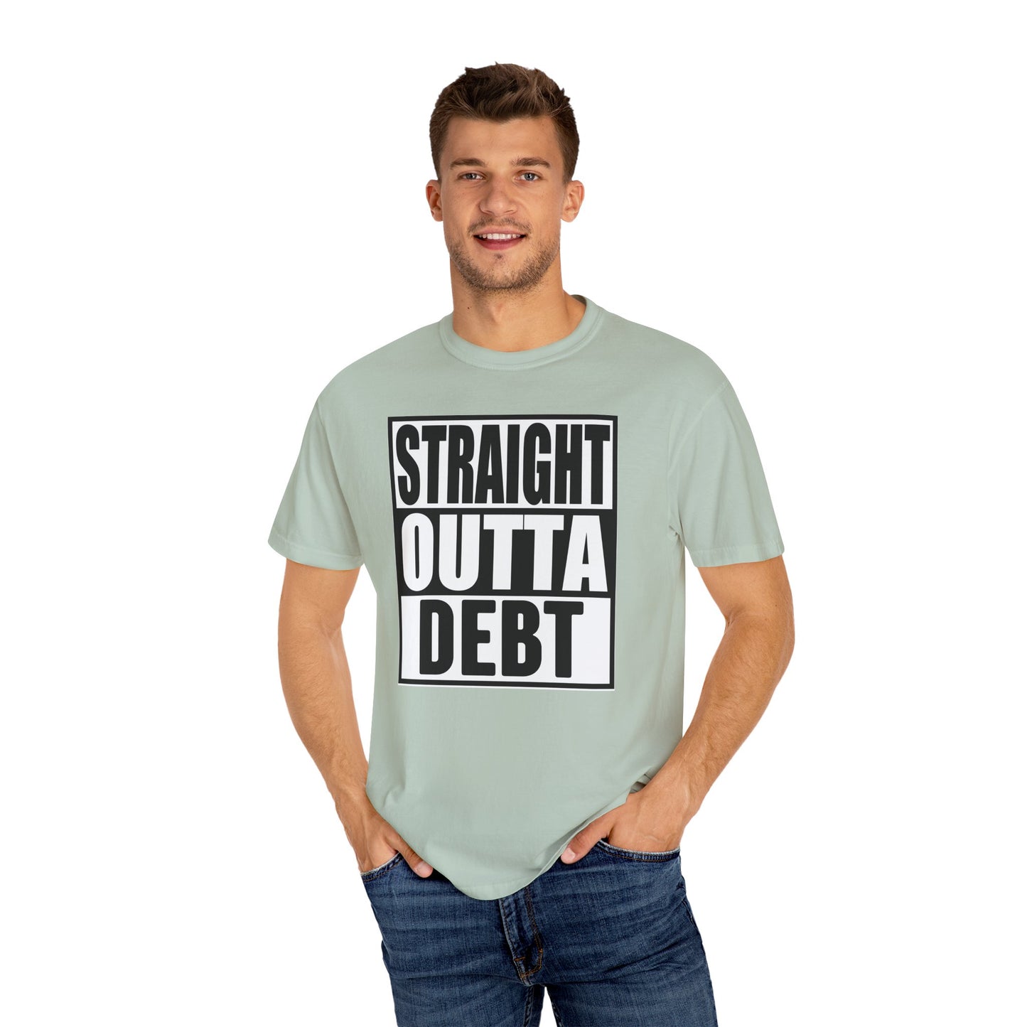 Straight Outta Debt, Cotton T-shirt, Male/Female, Make a statement