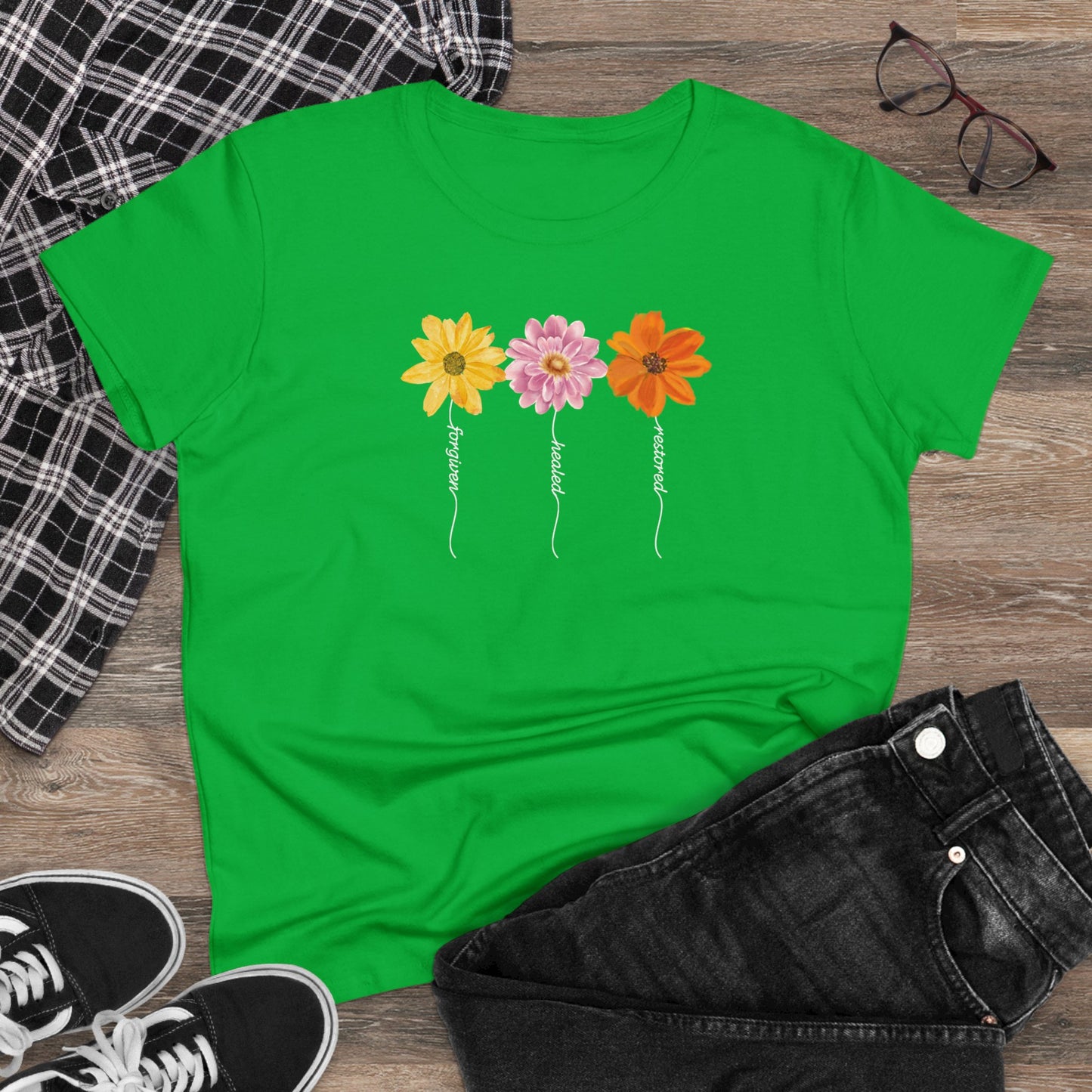 "Forgiven, Healed, Restored" Mother's Day - Women's Graphic Cotton Tee | Shop Breaking Curses 101