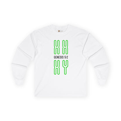 Genesis 5:2 - Bible Verse Graphic Cotton Long Sleeve Tee | Shop Breaking Curses 101
